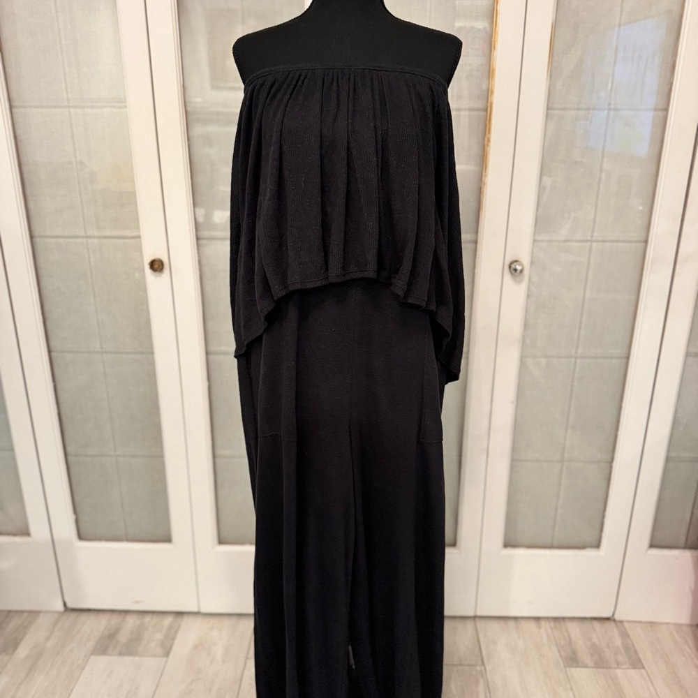 Free People Black Off-Shoulder jumpsuit